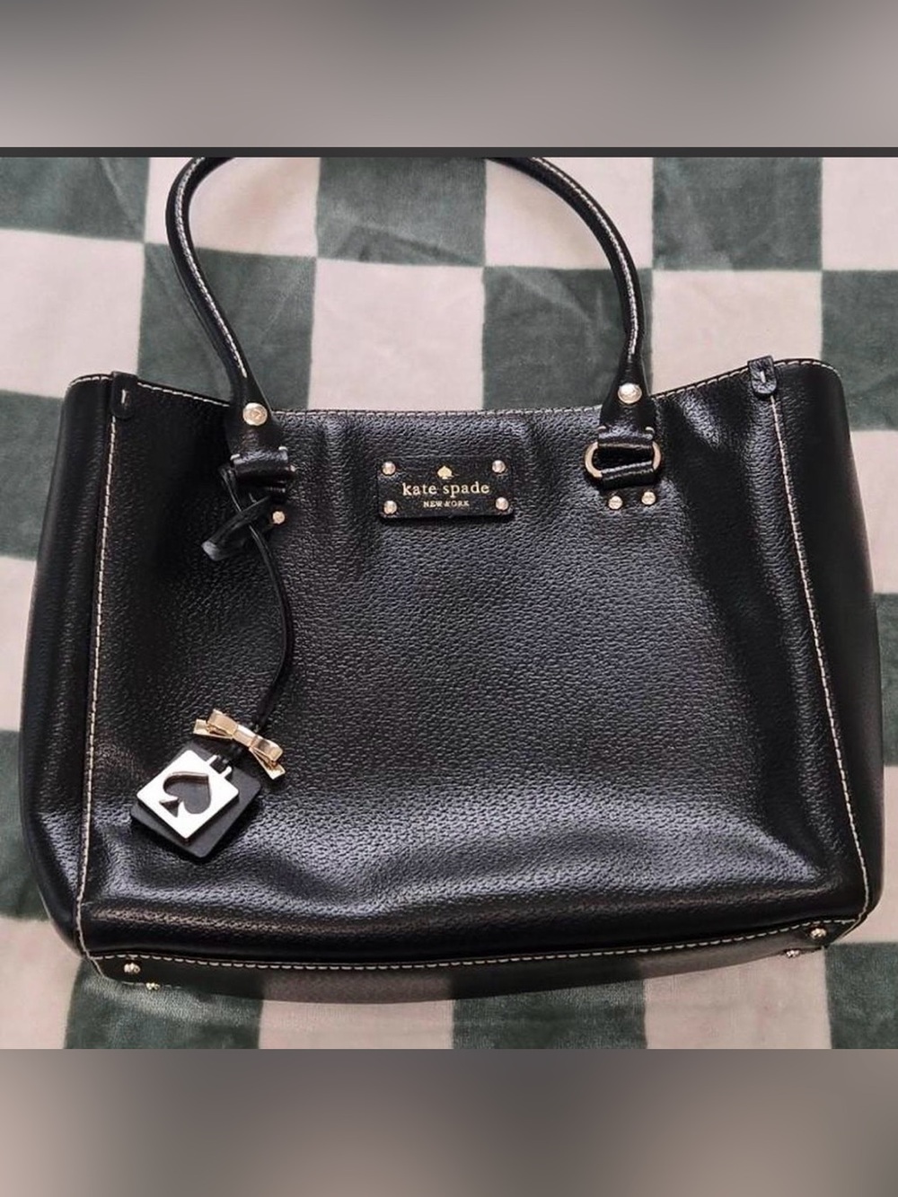 Kate Spade New York Black Pebbled Leather Tote